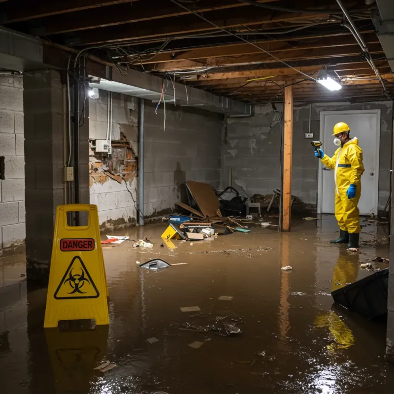 Flooded Basement Electrical Hazard in Lowell, AR Property